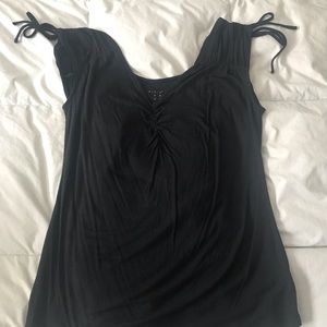 Ruched tank shirt with ties